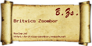 Britvics Zsombor névjegykártya